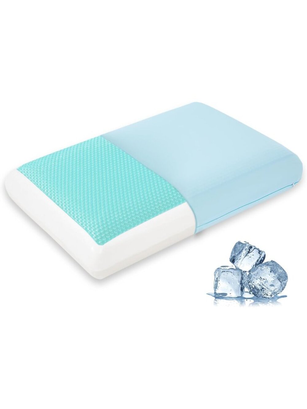 〽️Cooling Gel Memory Foam Pillow for Hot Side Sleepers Neck Support Pillow Blue